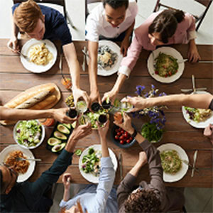 Family at the dinner table