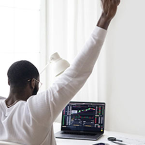 A man celebrating good rates